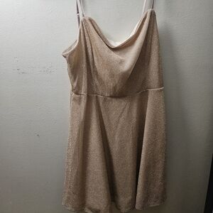 Sparkle Cowl Neck Slip Dress in Champagne